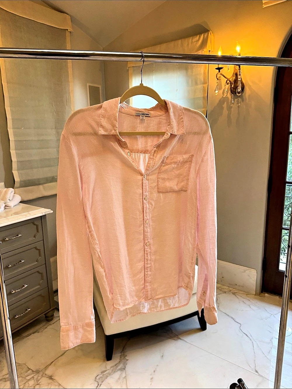 Standard James Perse Pink Button Down Shirt Size 0 Like New